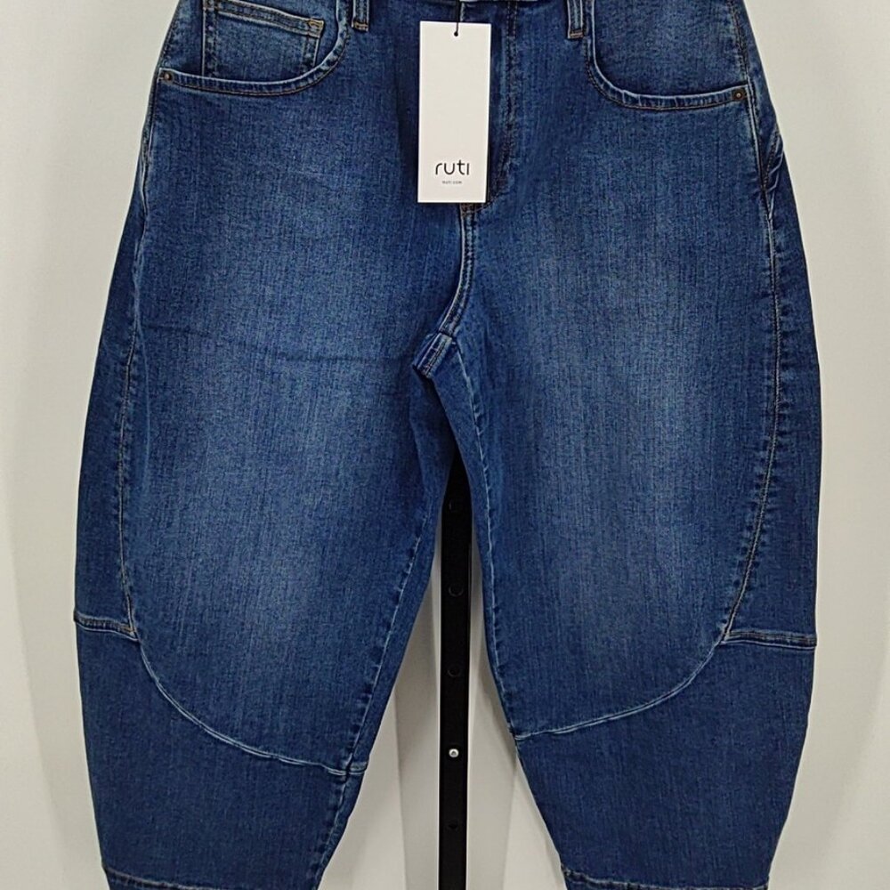 NEW Ruti Petite Denim Wide-ish Pants, Medium Wash, 8P - Picture 5 of 15